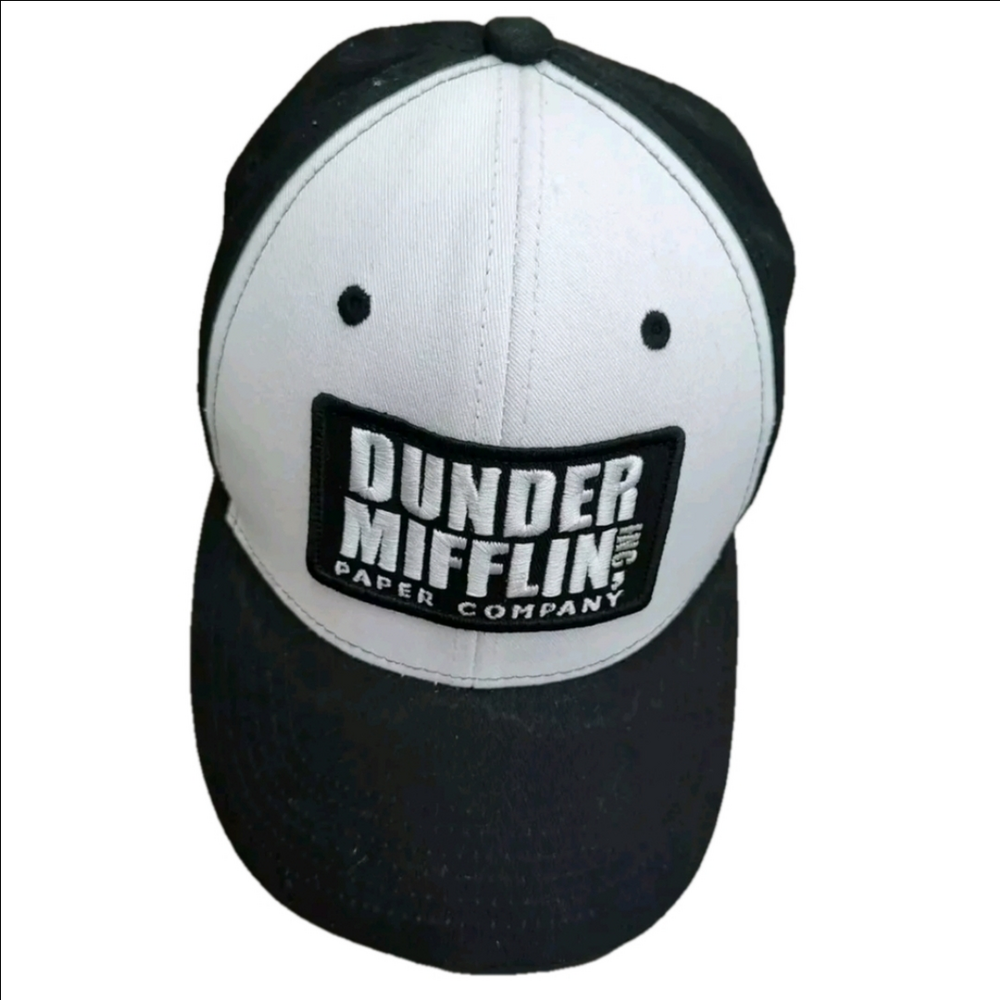 Dunder Mifflin (The Office) Snap Back Black & White Ball Cap